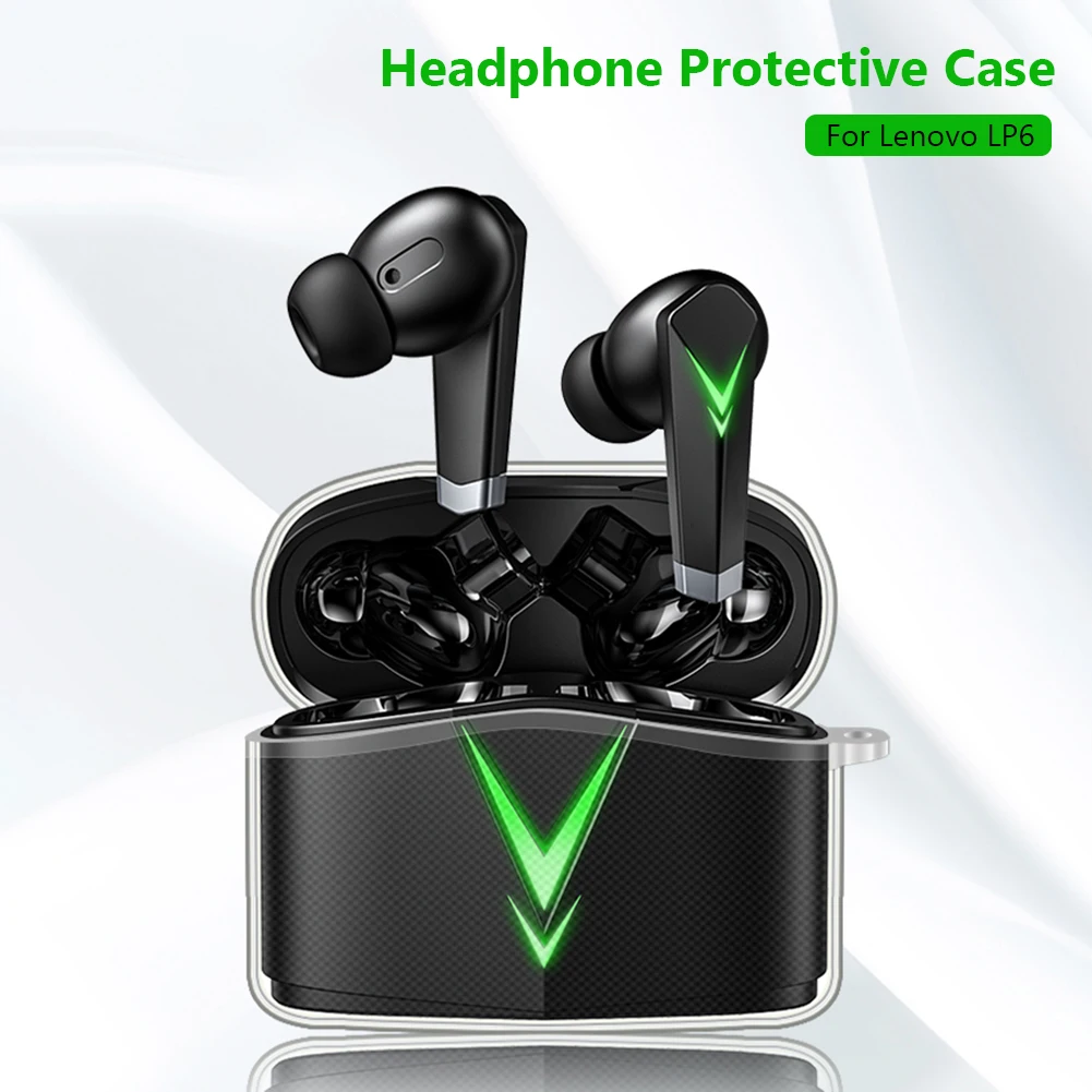 

TPU Protective Case for Lenovo LP6 Soft Silicone Transparent Earphone Cover Wireless Charging Box Shell Sleeve TWS Gaming Headph