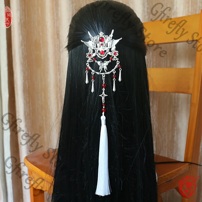 Фото Головной убор Heaven Official's Blessing, заколка для волос в стиле аниме, заколка для волос, ремесло, головной убор для косплея, реквизит, колеги, Хуа Ченг, бабочка, подарок №3