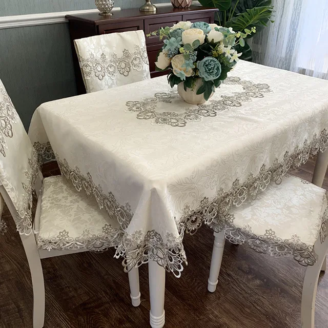 

Proud Rose Lace Round Tablecloths Luxury European Table Cloth Table Runner Simple Solid Color Household TableCloth Dust Cover