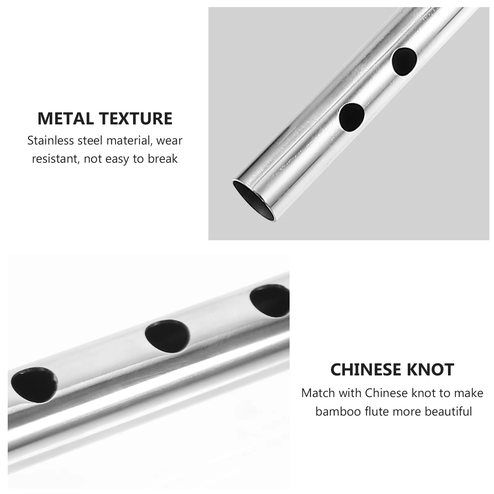 

Stainless Steel Flute Sturdy Introductory Chinese Traditional Instrument Indian Flute