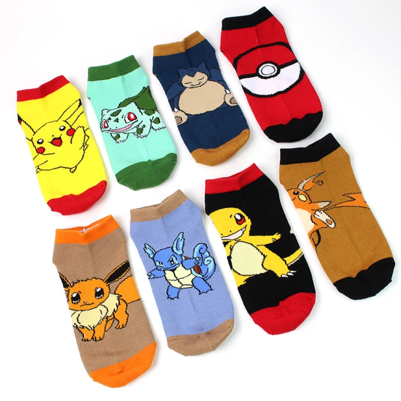 

Новинка 2022, весенне-летние модные носки-лодочки серии Pokemon, женские дышащие милые Мультяшные узоры, аниме-персонажи