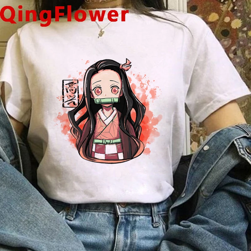 Футболка Kimetsu No Yaiba Kamado Nezuko женская топ с графическим принтом в стиле Харадзюку