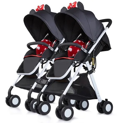 Baby stroller can sit and lie super lightweight folding portable baby high landscape pocket umbrella cart children twin stroller