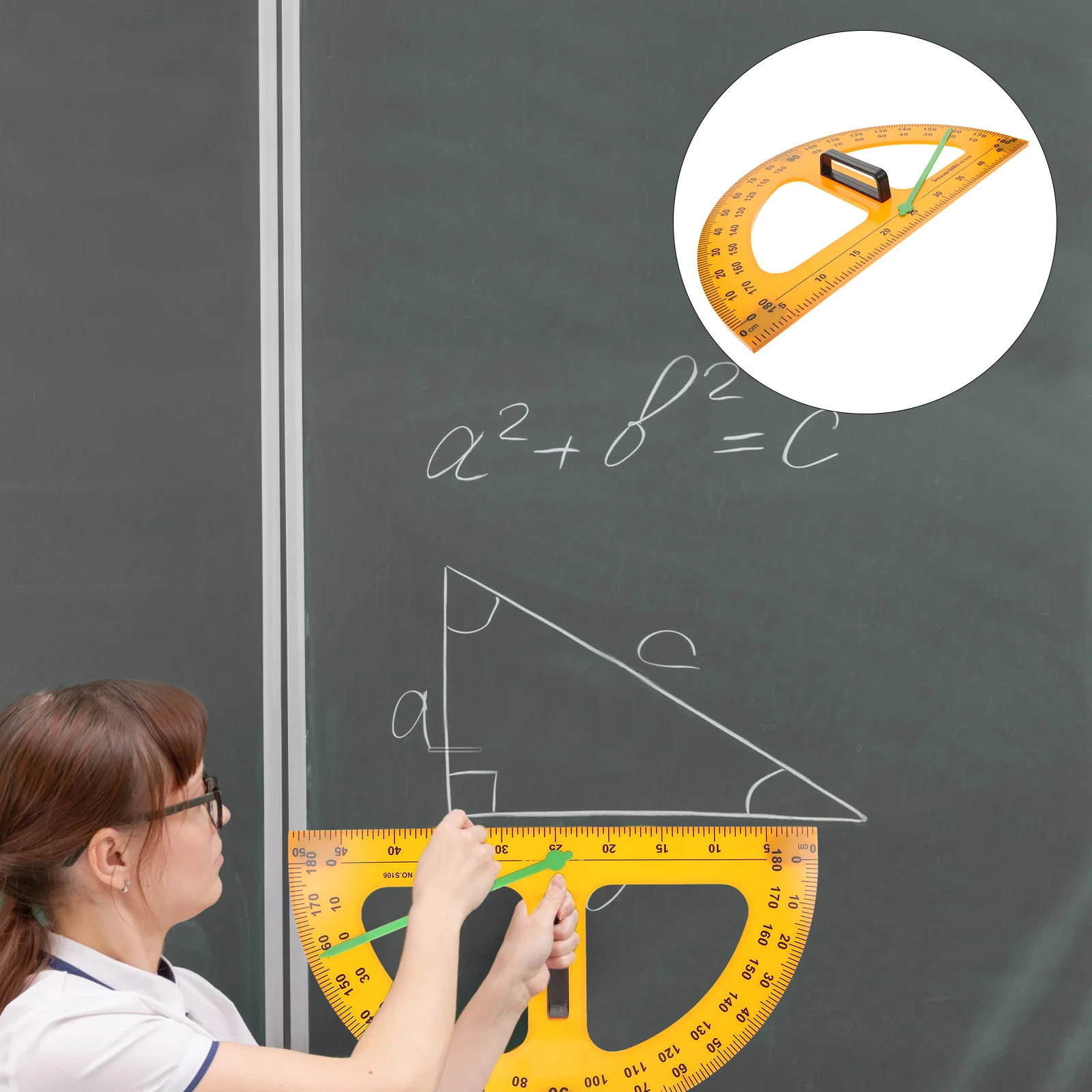 

Teaching Protractor Drawing Tool School Supply Blackboard Kids Magnetic White Math Accessory Ruler