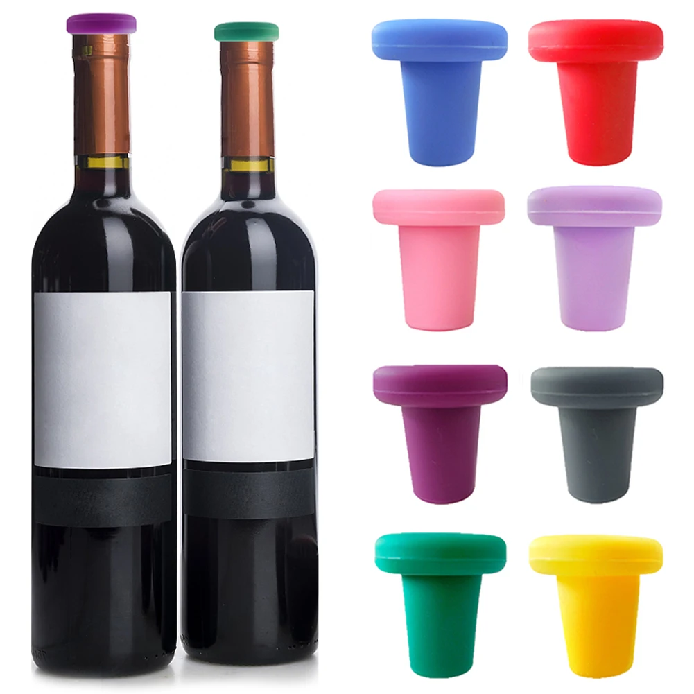 12 Colors Bottle Stopper Bottle Caps Wine Stopper Family Bar Preservation Tools Silicone Creative Design Safe And Healthy
