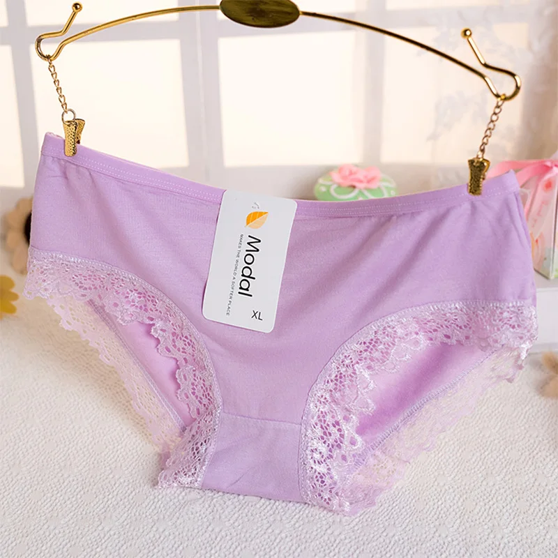 

12 шт./партия, женские кружевные трусы из бамбукового волокна