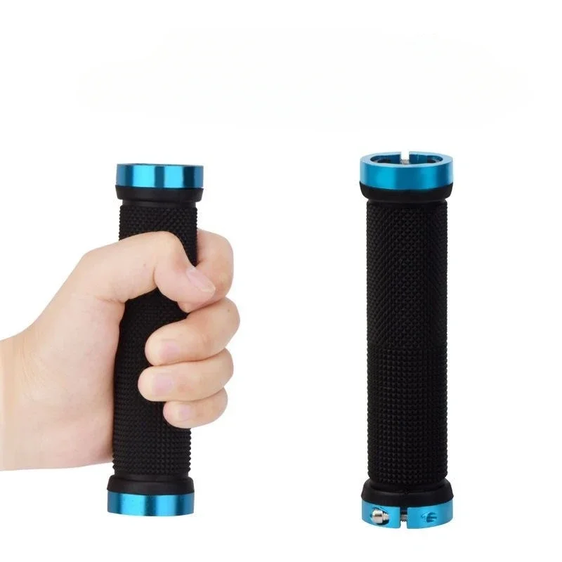 Bicycle Rubber Grips Alloy Lock Non-Slip Handlebar Double Aluminum on Locking