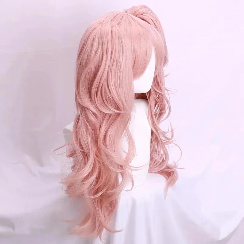 Фото RGD4 Morematch Enoshima Junko, розовый длинный волнистый парик с заколкой-хвостиком, термостойкий, для косплея, головной убор DP[7/ №1