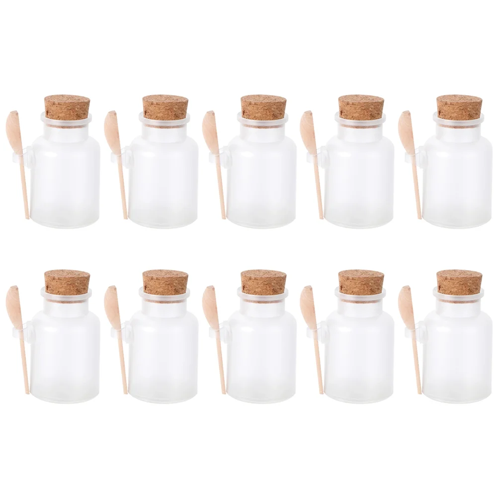 

Salt Bath Bottle Jar Powder Storagecontainer Jars Cork Salts Empty Wooden Bottled Bottles Holder Vial Sauce Transparent Clear