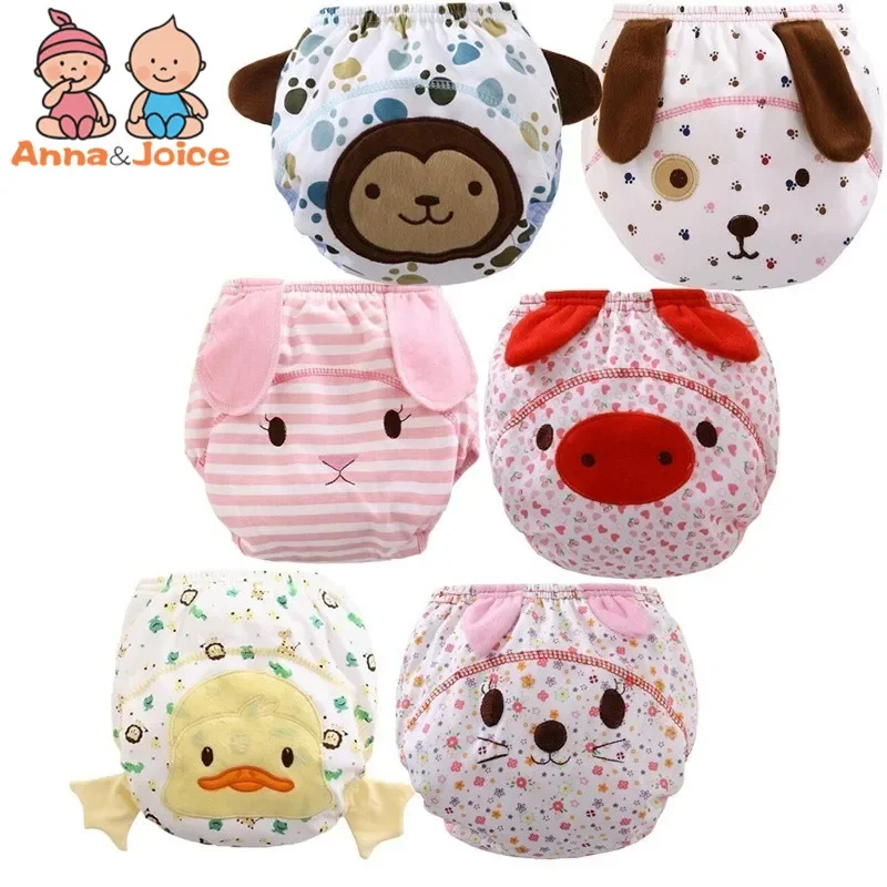 

3 шт./лот Нижнее белье для мальчиков и девочек, Детские многоразовые тканевые подгузники для младенцев, мягкие хлопковые подгузники