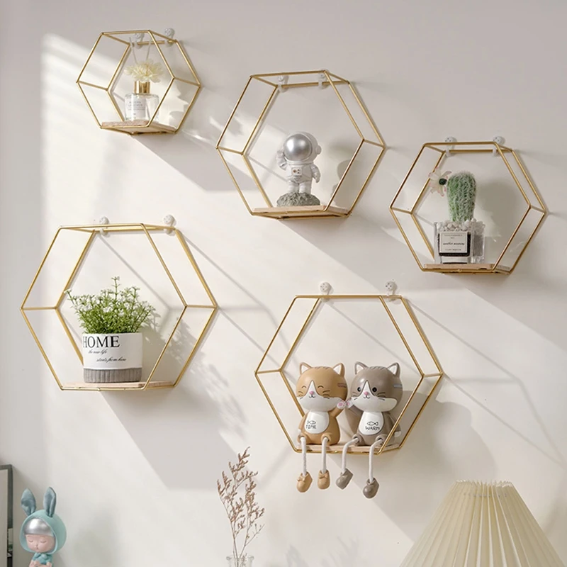 Шестиугольная плавающая рамка украшение на стену настенная полка для хранения