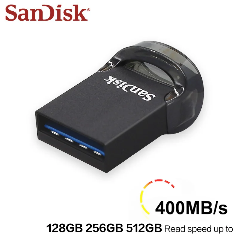 Фото Флеш-накопитель SanDisk Ultra Fit CZ430 USB3.2 Gen1 Mini с шифрованием, скорость до 400 МБ/с, 32 ГБ, 64 ГБ, 128 ГБ, 256 ГБ, 512 ГБ для ноутбуков и ПК №3