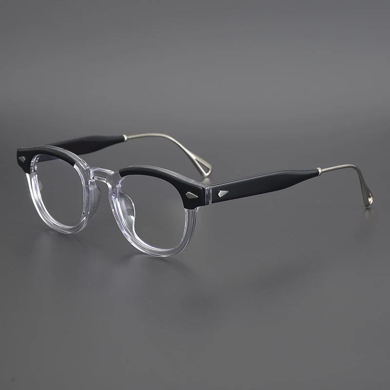 Japanese Handmade Titanium Acetate Glasses Frame Men Vintage Prescription Eyeglasses Women Transparent Optical Eyewear Spectacle