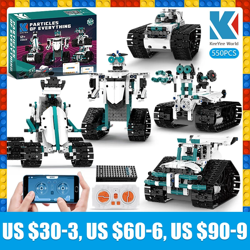 

KeeYee World K96131 KAIYU Technical Intelligent Robot APP Remote Control Building Blocks Bricks Program Gift Sets Toys For Kids
