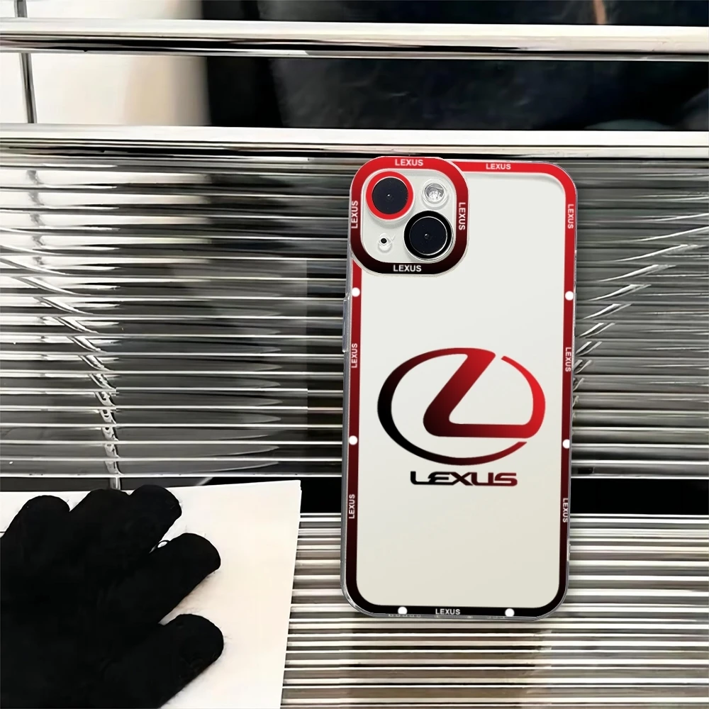 Фото Чехол для телефона с логотипом автомобиля L-LexusES для IPhone 16 Pro Max 16 15 13 14 12 11 Pro Max Mini Angel Eyes, мягкий прозрачный чехол №2
