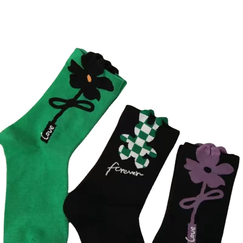 

Women Socks Flower Rabbit Pattern Cute Kawaii Japanese Korean Style Cotton Harajuku Funny Breathable Casual Spring Floral Socks