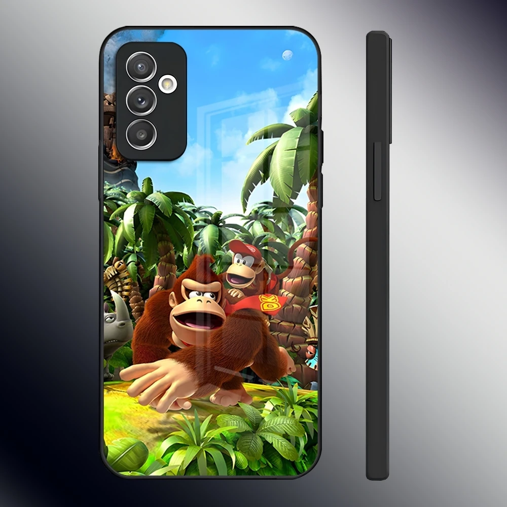Фото Чехол для телефона D-Donkey Kong Game для S25 Ultra Samsung S24 Fe S22 S20 S23 21 Plus A54 A34 A53 A16, стеклянный чехол №4