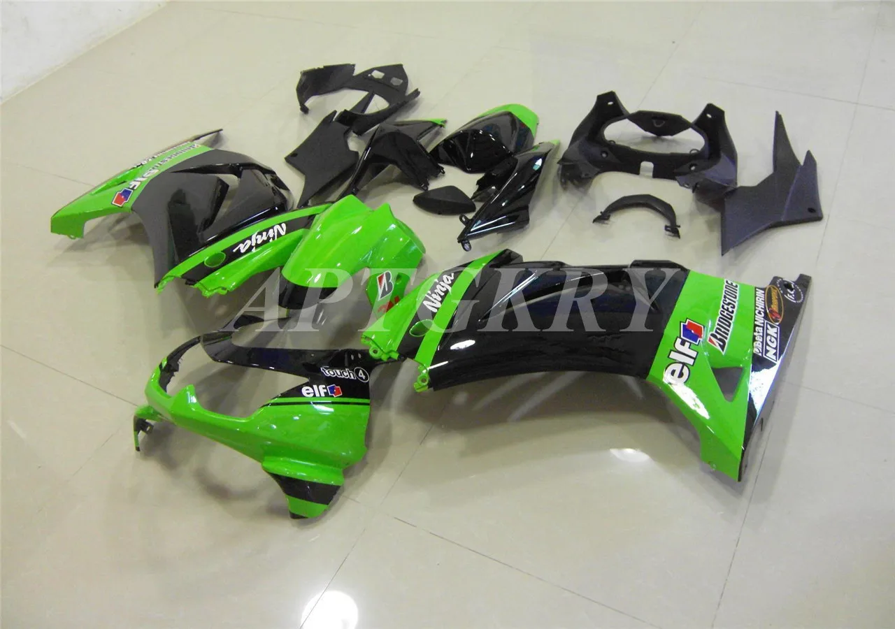 

New ABS Plastic Shell Motorcycle Fairing kit Fit For Kawasaki Ninja EX250 2008 2009 2010 2011 2012 Custom Black Green