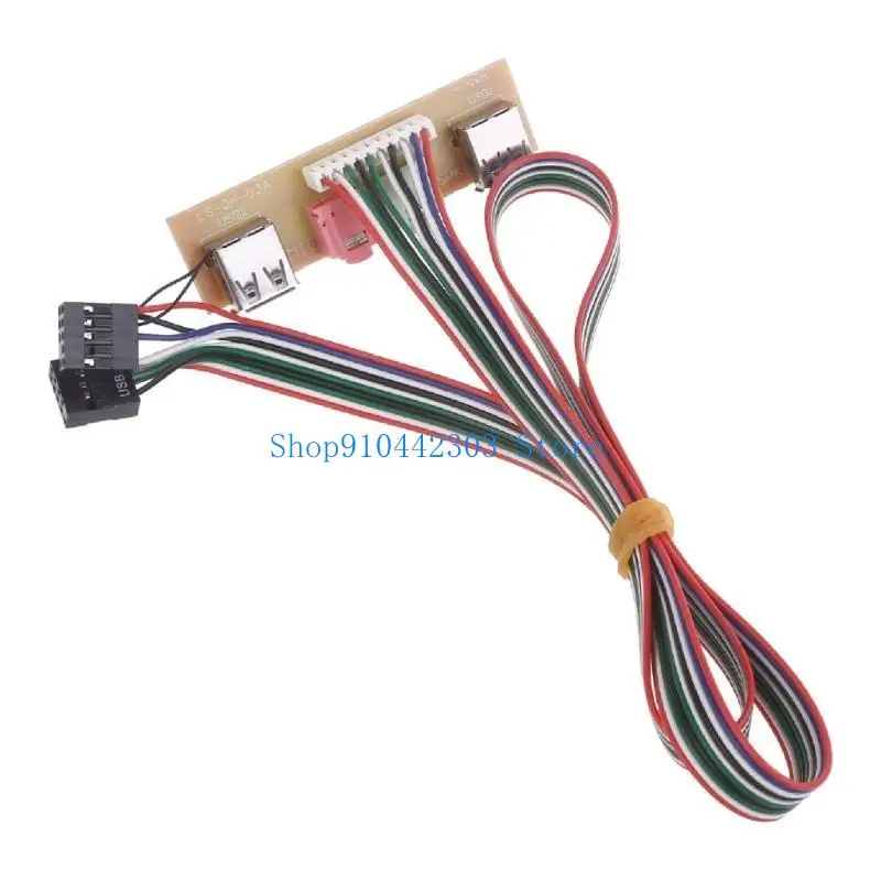 Фото 652F 2 порта USB 2.0 ПК Компьютер для корпуса Передняя панель Кабель с аудиоразъемом DualUSB №2