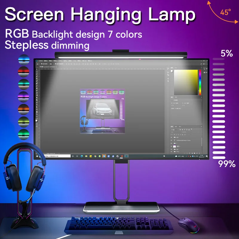 

Led Lamp for Monitor Light Bar Desk Lamp Screen LED Bar Table Lamps Computer Monitor Laptop Screen Hanging Light Study Reading
