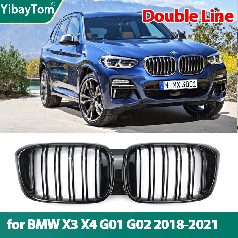 

Передняя решетка для радиатора гоночная решетка подходит для BMW X3 G01 X4 G02 Pre-LCI 2018-2021 автомобильные аксессуары запасная часть двойная планка