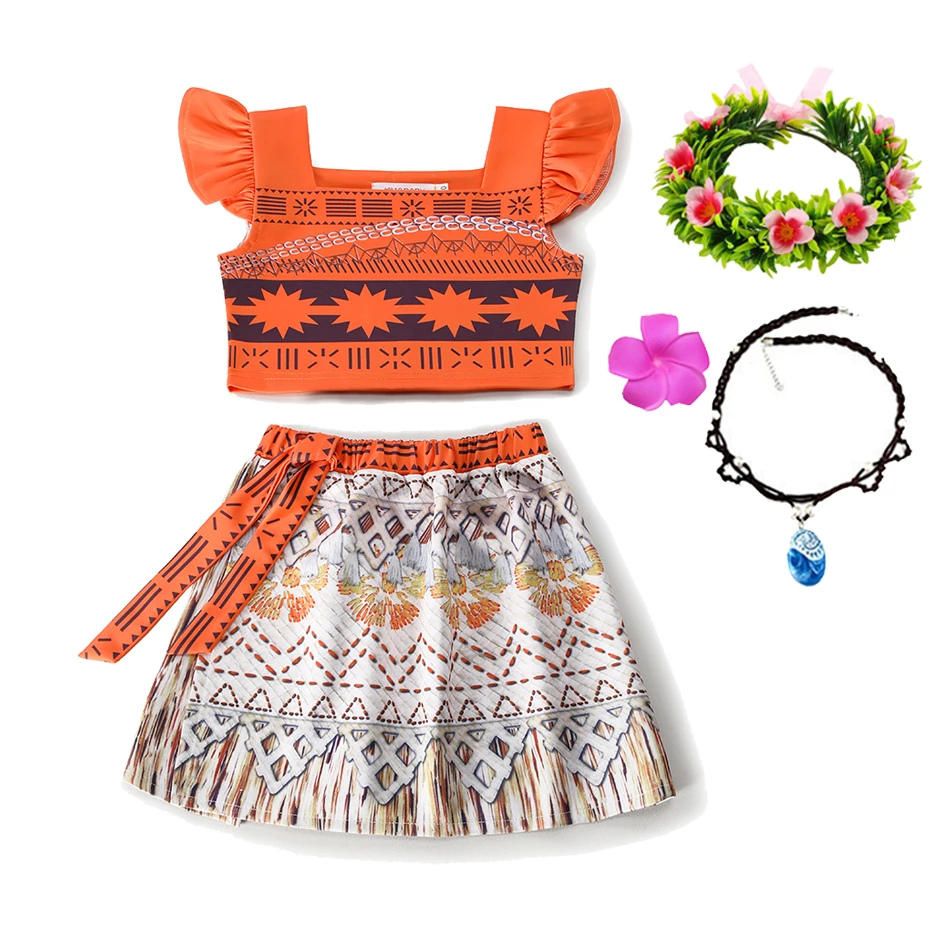 Платье Принцессы Моаны Для Девочек Косплей Аниме Vaiana Детский Костюм На День