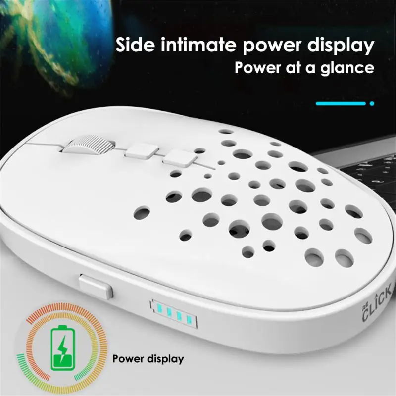 

Rechargeable Mouse Usb 2.4g Bluetooth Mouse Wireless Mouse Wireless Desktop Pc Computers Notebook Laptop Mice Power Display