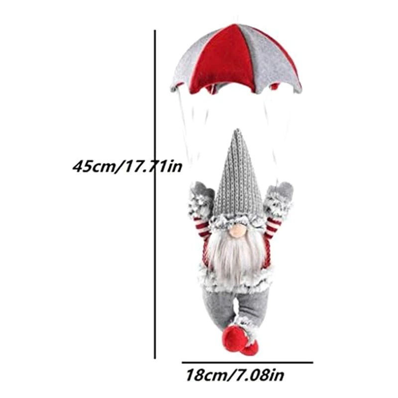 Gnome Figurine Skydiving Doll On The Table Shelf Desktop Parachute Tomte Plush Gifts Themed Tree Decor Red Durable