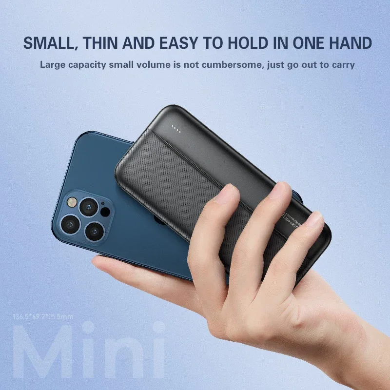 Ranwomen 20000 мАч Power Bank Портативный USB-кабель 22 5 Вт Быстрый внешний аккумулятор для