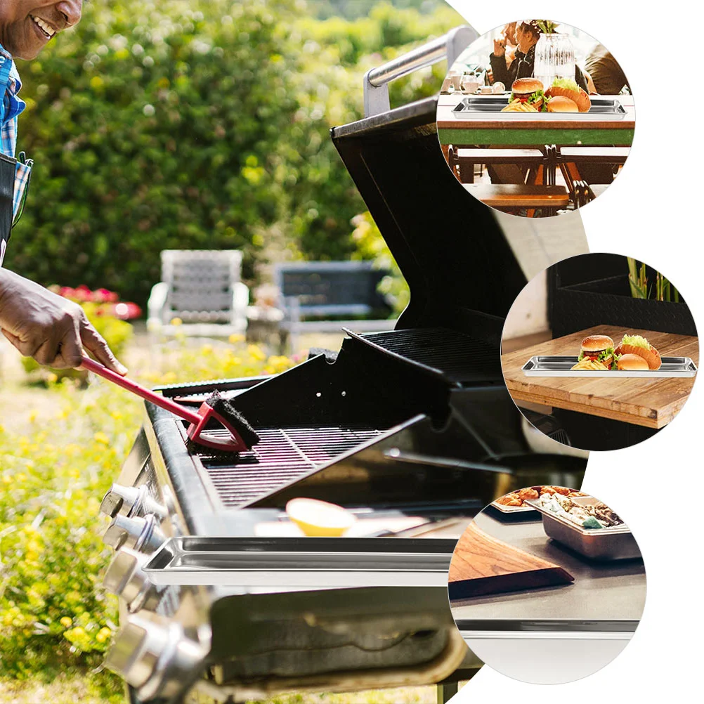 Steamer Food Halogen Oven Metal Tray Stainless Steel Serving Pans Trays for Cooking Baking Dish with Lid