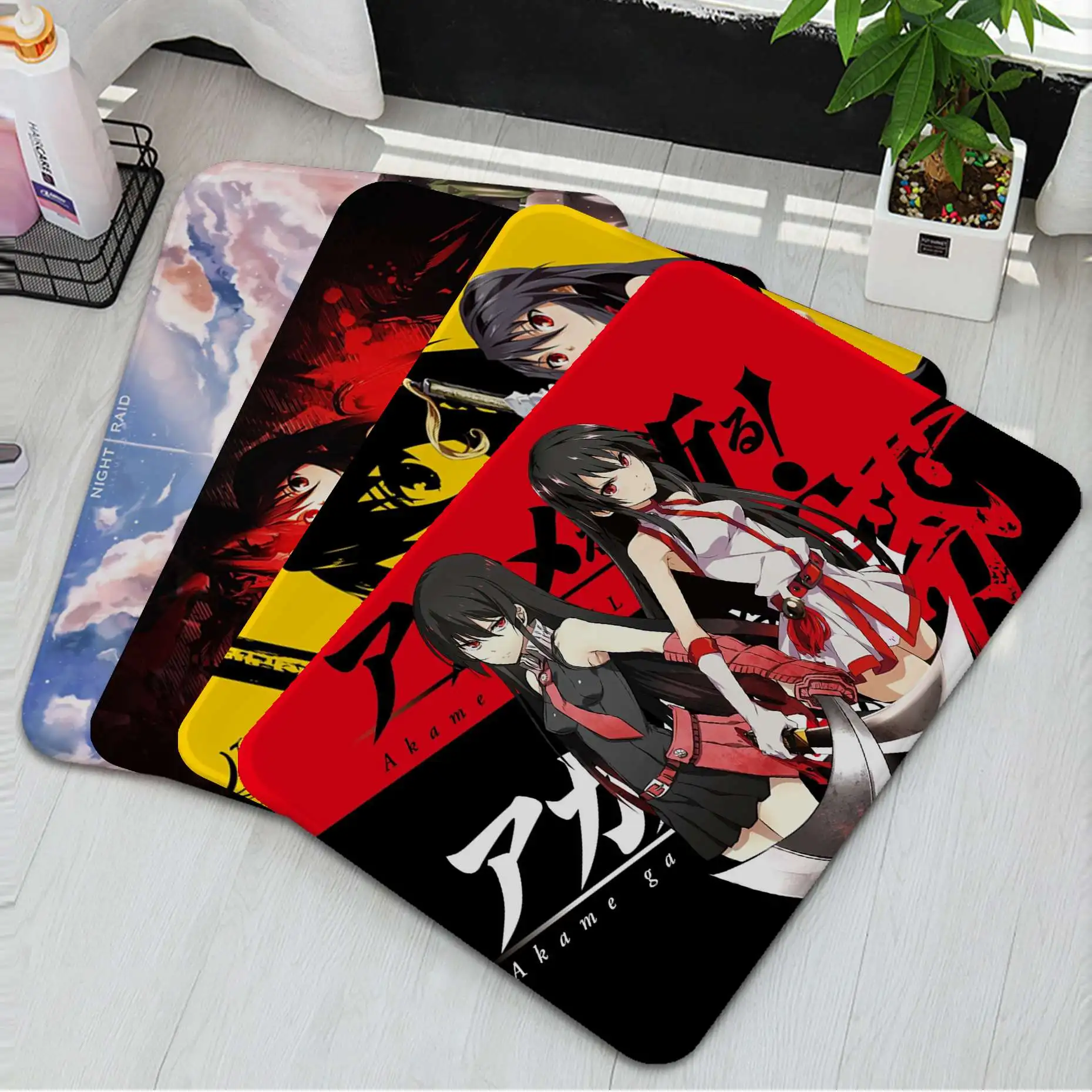 

Akame Ga Kill Akame Printed Flannel Floor Mat Bathroom Decor Carpet Non-Slip For Living Room Kitchen Welcome Doormat