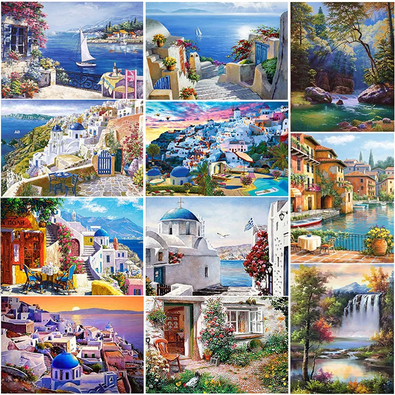 

Алмазная 5D картина «сделай сам» с видом на море, Набор для вышивки крестиком, пейзаж, мозаика, полная вышивка, стразы, домашний декор, подароч...