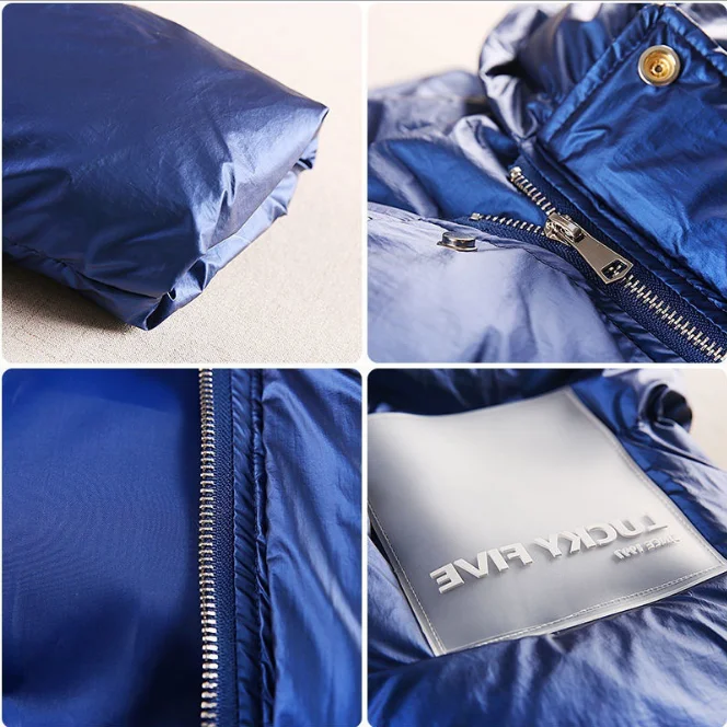 New Winter Jacket Ladies 2023 Down Cotton Long Coat Shiny Face Women's Plus Size Bread Coat Stand-up Collar Coat Winter