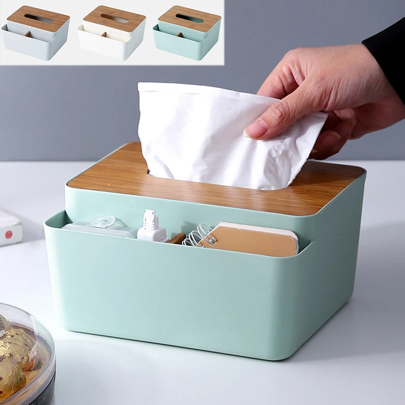 

Tissue Holder Box Storage Household Paper Towel Cover Multifunctional Remote Control Storage Wipes Desktop Packaging Case 50