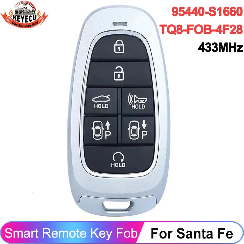 

KEYECU 95440-S1660 для Hyundai Santa Fe 2023 FCC ID: TQ8-FOB-4F28 Smart 433 МГц ID47 чип дистанционного управления 7 кнопок брелок
