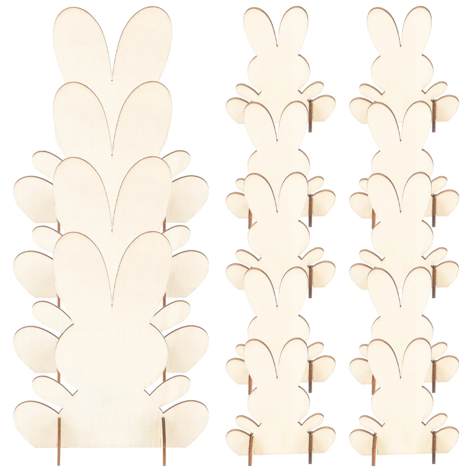 

14pcs Premium Funny Creative Multi-use Practical Easter Wooden Decor DIY Easter Bunny 3D Wooden Easter Bunny for Kids