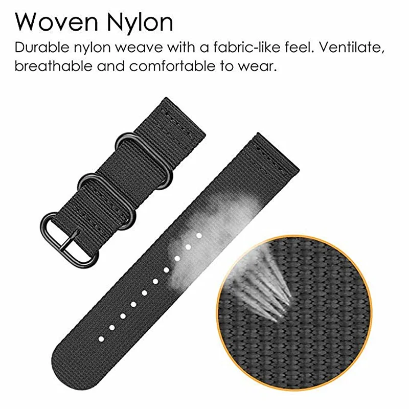 Watch Band 22mm Nylon Canvas Strap For Huawei GT 2 GT2 Pro 2E Watch Strap Replacements Honor Magic 1 2 46mm Watch Mens Strap