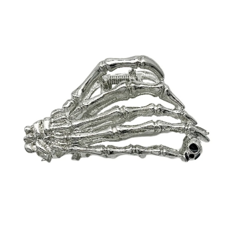 

Large Alloy Hair Claw Clips with Hand Bone Shape Hair Catch Barrette Jaw Clamp for Women Half Bun Hairpins Thick Hair