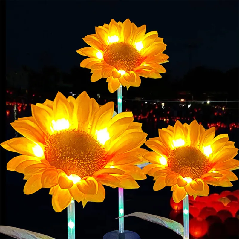 

Solar Led Light Outdoor Colorful Sunflower Lights LED Waterproof Landscape Lights Outdoor Lamp for Yard Lawn Garden Decor