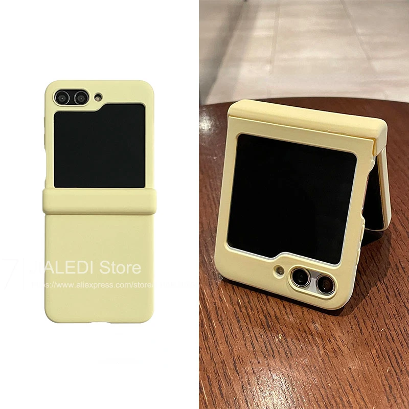 

Yellow Comfortable Hand Feeling Hinge Phone Case for Samsung Galaxy Z Flip 5 Flip5 Cover