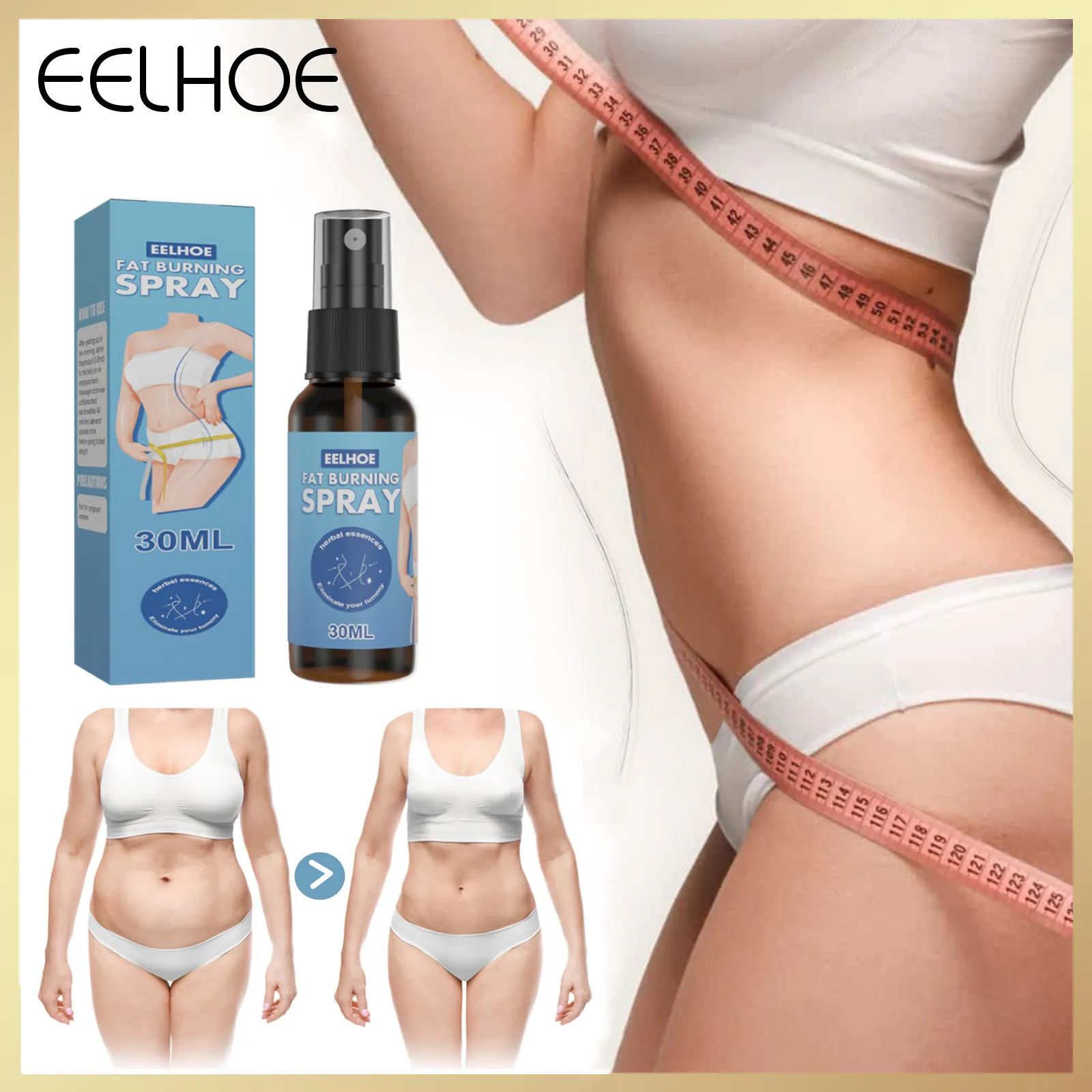 

Fat Burning Spray Fast Weight Loss Eliminate Essential Oil Promote Cellulite Burn Waist Shaping Big Belly Slimming Body Care 30g