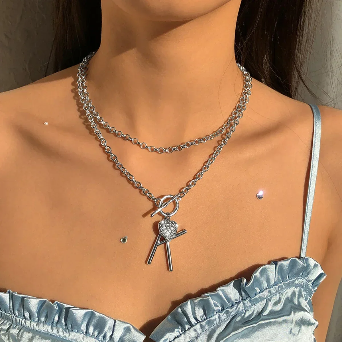 Кубинская цепь Майами женская массивное ожерелье с кулоном в виде буквы S A