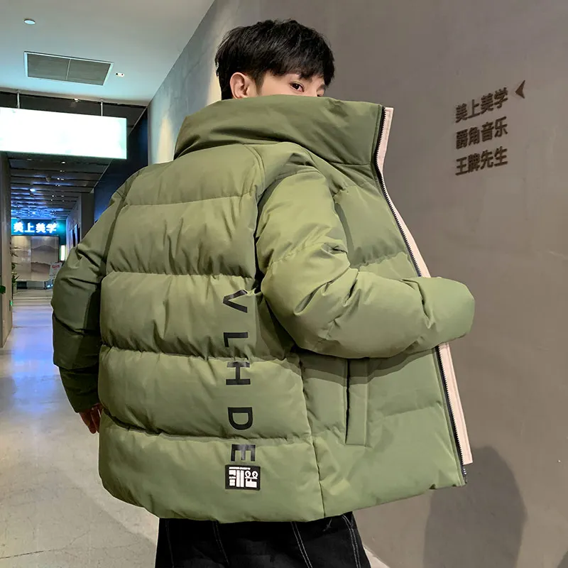 Men's youth down silk cotton jacket winter clothes new high-quality fashion loose jacket warm thick coat cotton jacket windbreak