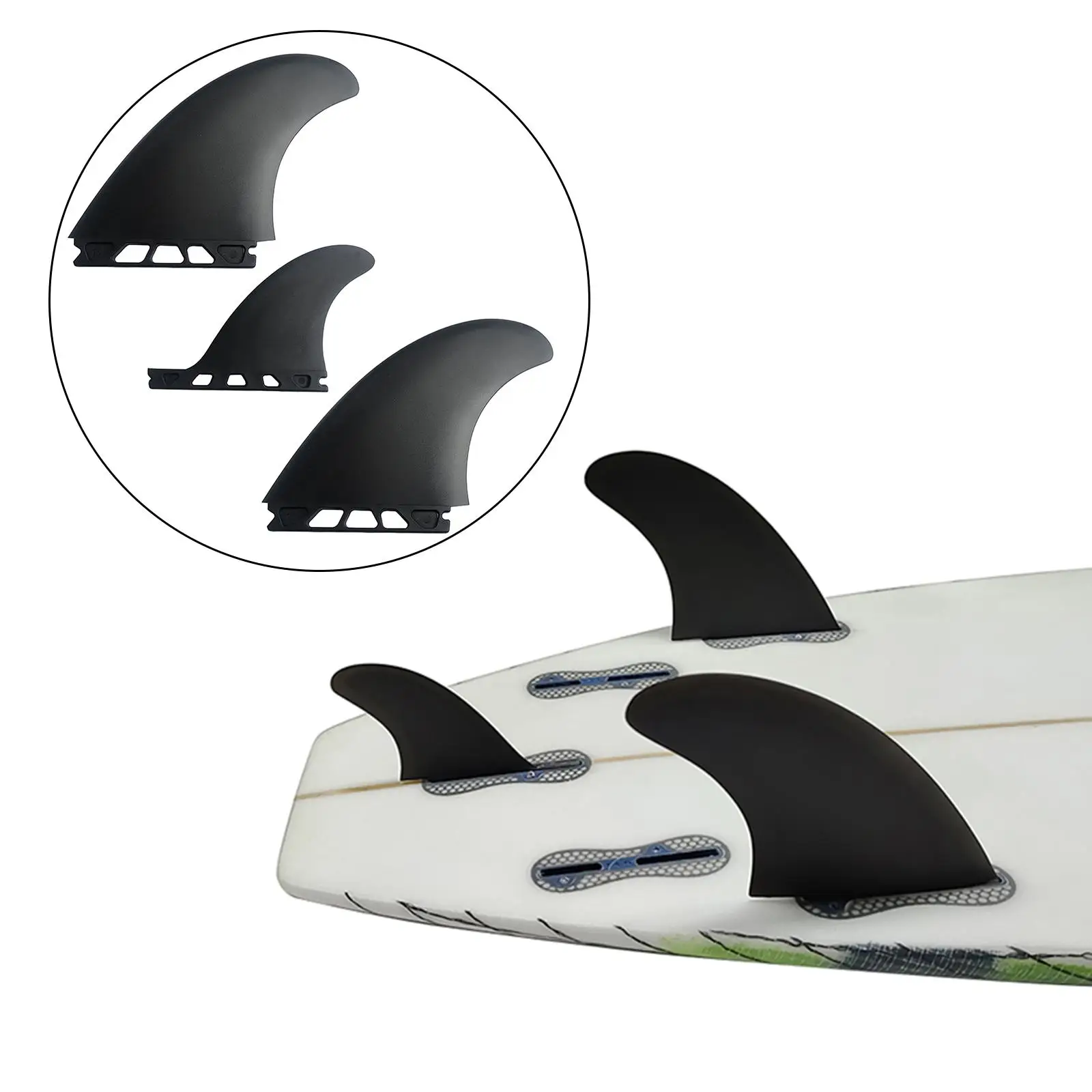 

3Pcs Universal Soft Top Surfing Fin Detachable Surfboard Tail Rudder Replacement Surfboard Fins for Paddleboard Boat