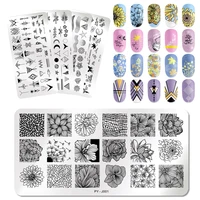nail art template manicure printing stencil stainless steel nail stamping plates french style line flower nail beauty tool new