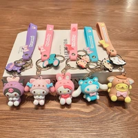 sanrio kawaii cinnamoroll doll keychain hellokitty kuromi couple car key pendant bag pendant cartoon keychain