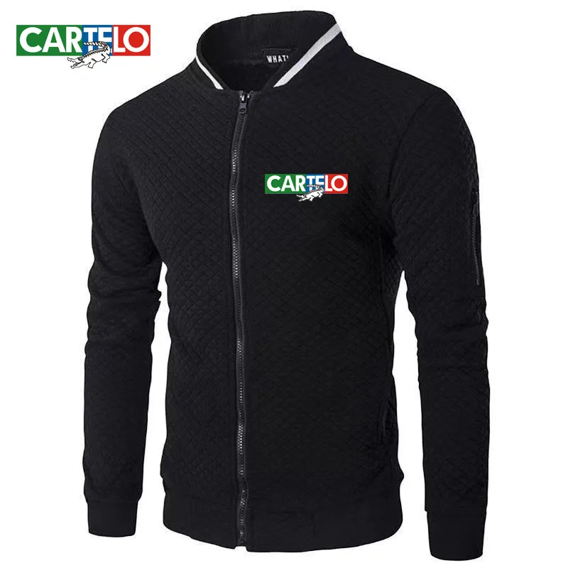 

Осень 2022, куртка с принтом CARTELO, мужской кардиган на молнии, Повседневная Свободная мужская хлопковая куртка, модная мужская куртка с воротн...