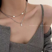 new retro geometric necklace stacked collarbone chain hip hop pendant for womens party birthday gift fashion jewelry