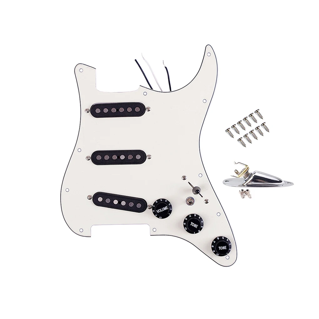 

Black/White Pickups with Boat Socket Wear-resistant Guitars Replacement Electric Guitar Loaded Prewired Pickguard