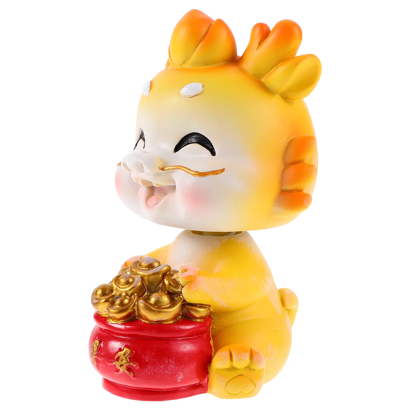 

Chinese New Year Dragon Figurine Resin Zodiac Dragon Statue 2024 Year The Sculpture Shaking Head Car Dashboard